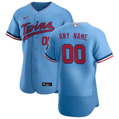 Minnesota Twins Custom Men's Nike Light Blue Alternate 2020 Authentic Team MLB Jersey